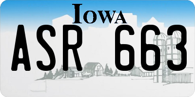 IA license plate ASR663