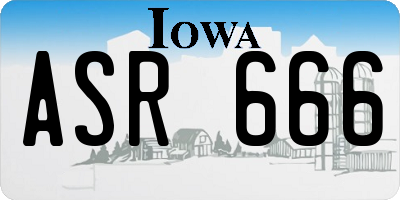 IA license plate ASR666