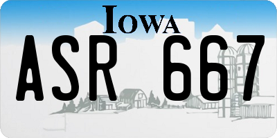 IA license plate ASR667