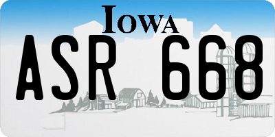 IA license plate ASR668