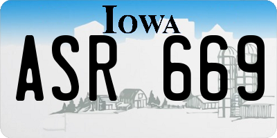 IA license plate ASR669