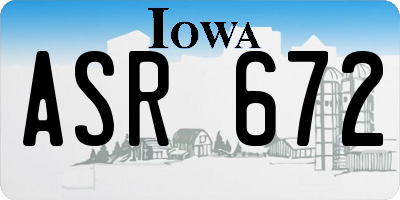 IA license plate ASR672