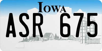 IA license plate ASR675