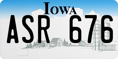 IA license plate ASR676