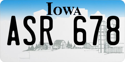 IA license plate ASR678