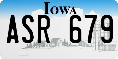 IA license plate ASR679