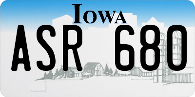 IA license plate ASR680