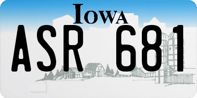 IA license plate ASR681