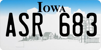 IA license plate ASR683