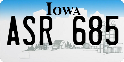 IA license plate ASR685