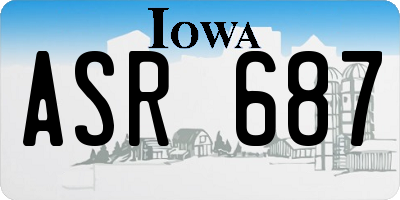 IA license plate ASR687