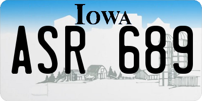 IA license plate ASR689