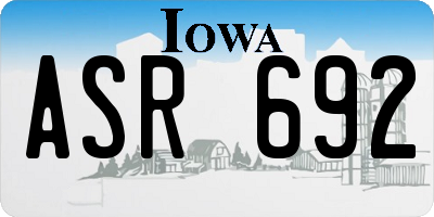 IA license plate ASR692