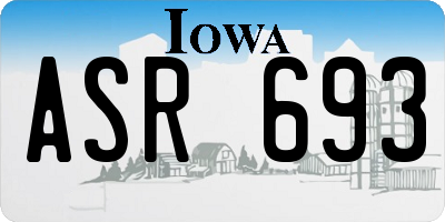 IA license plate ASR693