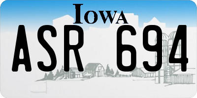IA license plate ASR694