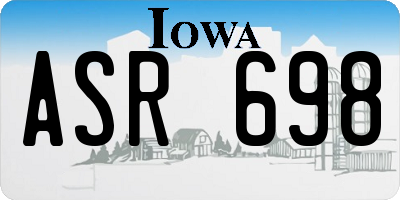 IA license plate ASR698