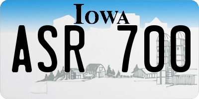 IA license plate ASR700