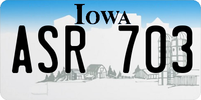 IA license plate ASR703