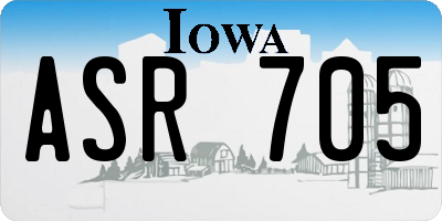 IA license plate ASR705