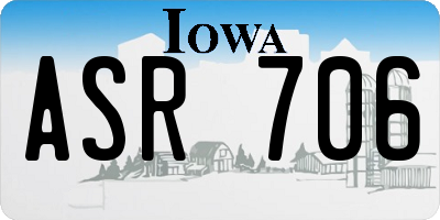 IA license plate ASR706