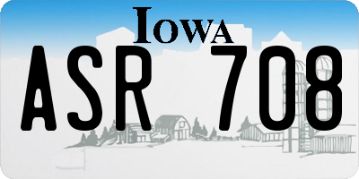 IA license plate ASR708