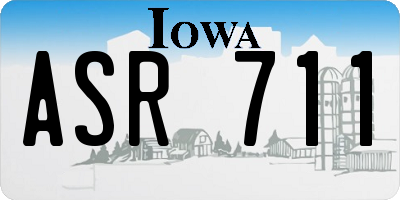 IA license plate ASR711