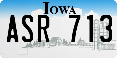 IA license plate ASR713