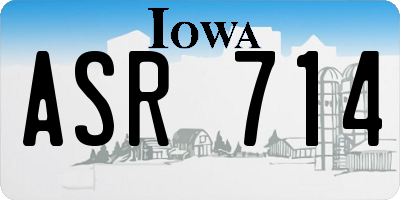 IA license plate ASR714