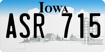 IA license plate ASR715