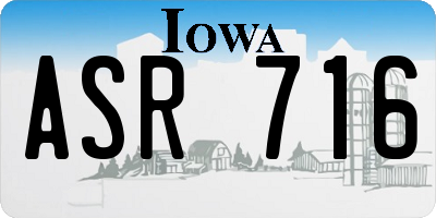 IA license plate ASR716