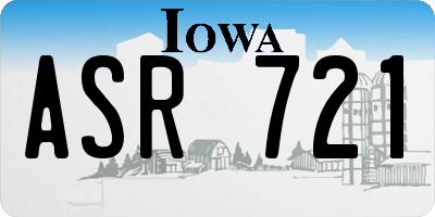 IA license plate ASR721