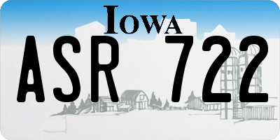 IA license plate ASR722