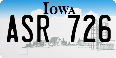 IA license plate ASR726