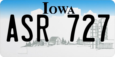 IA license plate ASR727
