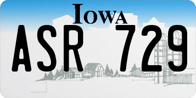 IA license plate ASR729