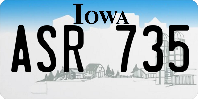 IA license plate ASR735