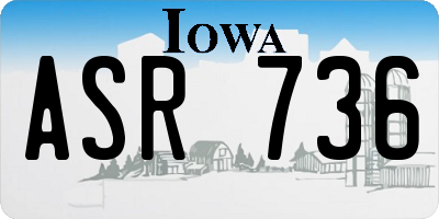 IA license plate ASR736