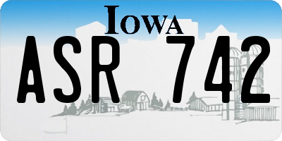 IA license plate ASR742