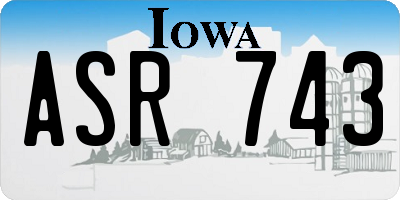 IA license plate ASR743
