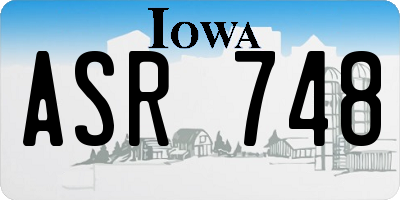 IA license plate ASR748