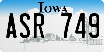 IA license plate ASR749