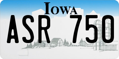 IA license plate ASR750