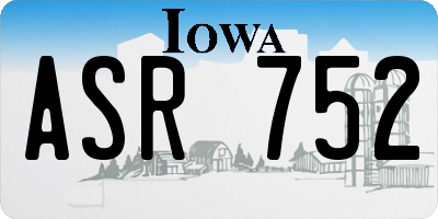 IA license plate ASR752