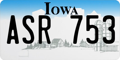 IA license plate ASR753