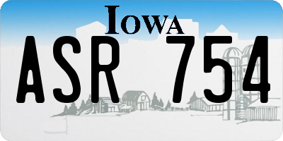 IA license plate ASR754
