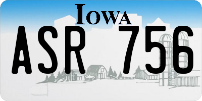 IA license plate ASR756