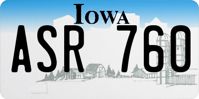 IA license plate ASR760