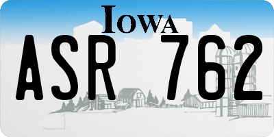 IA license plate ASR762