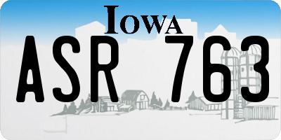 IA license plate ASR763