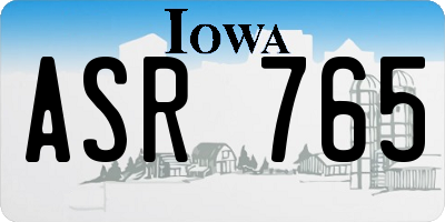 IA license plate ASR765